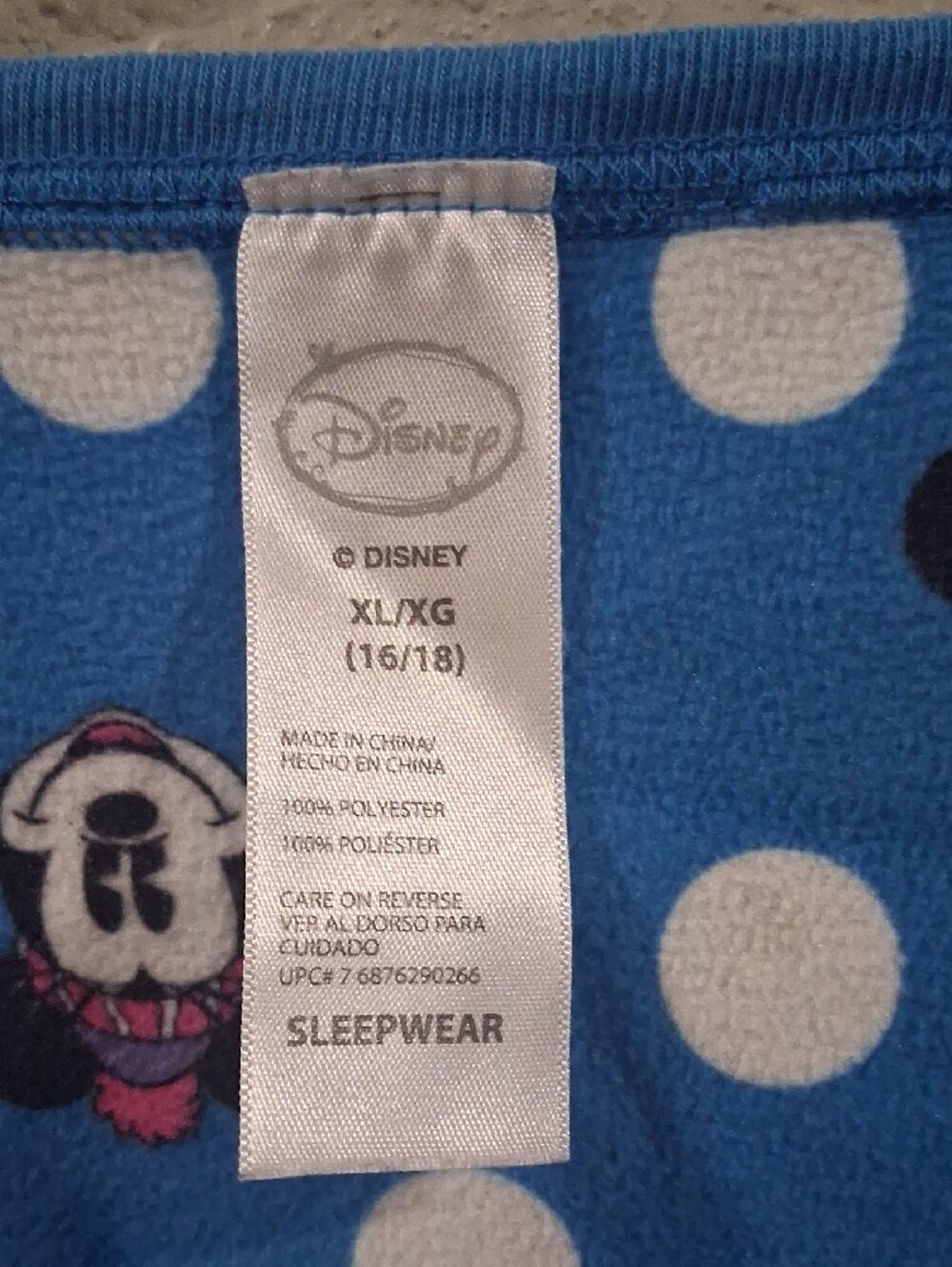 Disney Light Blue Minnie Mouse Polka Nightshirt with Pink Accents - Picture 2 of 5